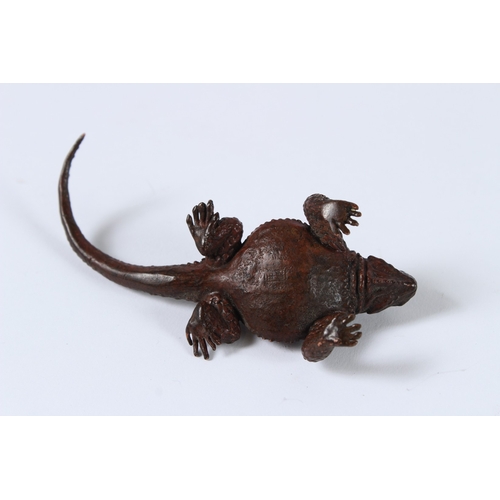 97 - A JAPANESE BRONZE OKIMONO LIZARD. 10cms.