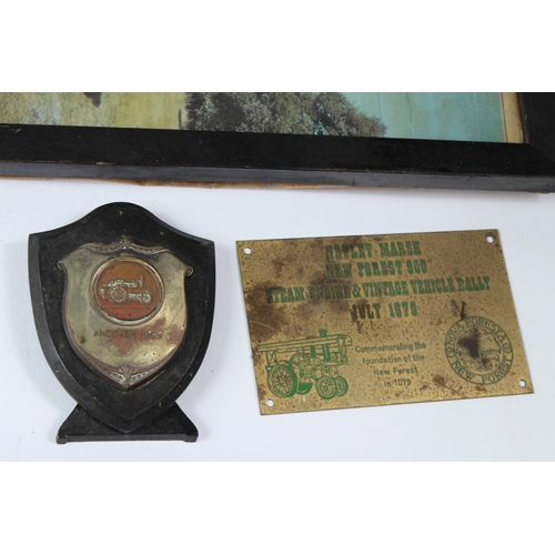 A COLLECTION OF TRACTION ENGINE SIGNS, BADGES, PHOTOGRAPHS and related ...