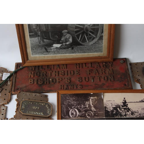 A COLLECTION OF TRACTION ENGINE SIGNS, BADGES, PHOTOGRAPHS and related ...