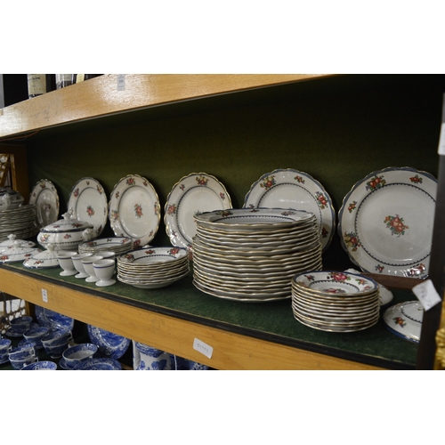 551 - A comprehensive Booths fruit decorated dinnerware.