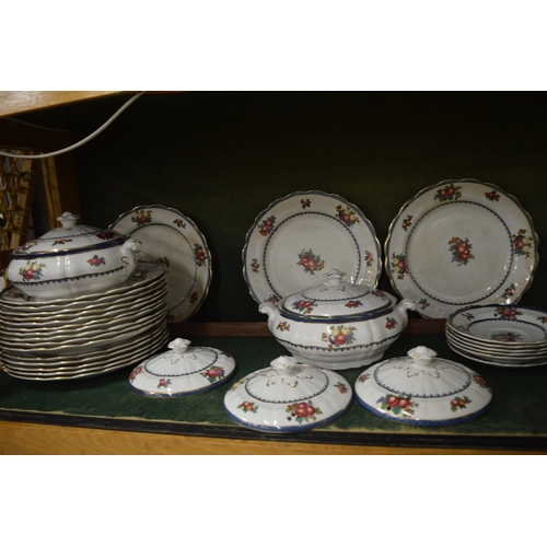 551 - A comprehensive Booths fruit decorated dinnerware.