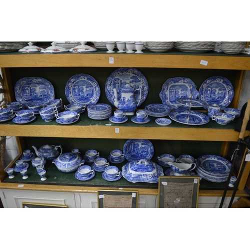 552 - A comprehensive collection of Spode Italian pattern blue and white china.