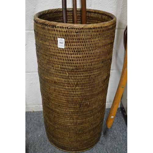 562 - A wicker stick stand.