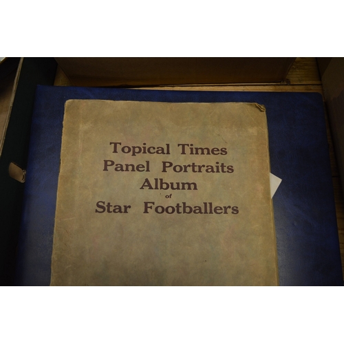 586 - A collection of cigarette cards in albums plus loose cards and The Topical Times Panel Portrait albu... 