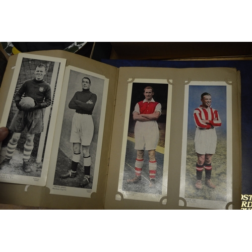 586 - A collection of cigarette cards in albums plus loose cards and The Topical Times Panel Portrait albu... 