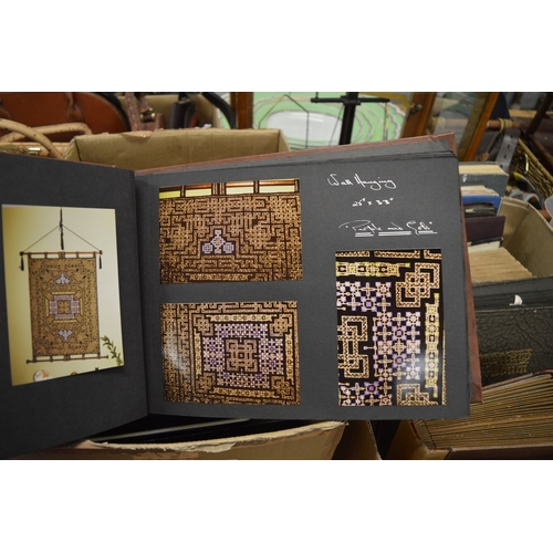 587 - A quantity of postcard albums and contents together with loose postcards.