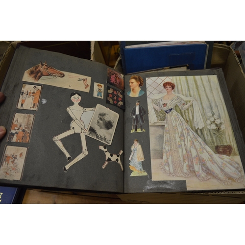 588 - Six Victorian and later scrap albums with contents.