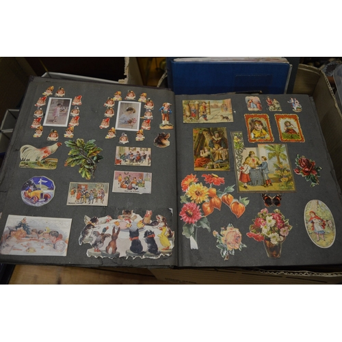 588 - Six Victorian and later scrap albums with contents.