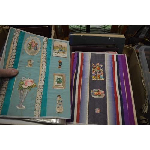 588 - Six Victorian and later scrap albums with contents.