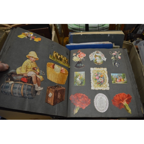 588 - Six Victorian and later scrap albums with contents.