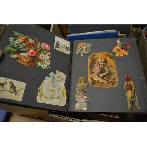 588 - Six Victorian and later scrap albums with contents.