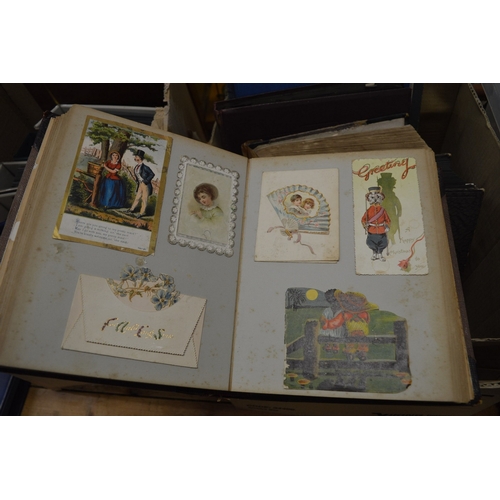 588 - Six Victorian and later scrap albums with contents.