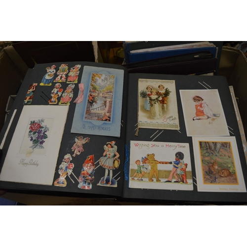 588 - Six Victorian and later scrap albums with contents.