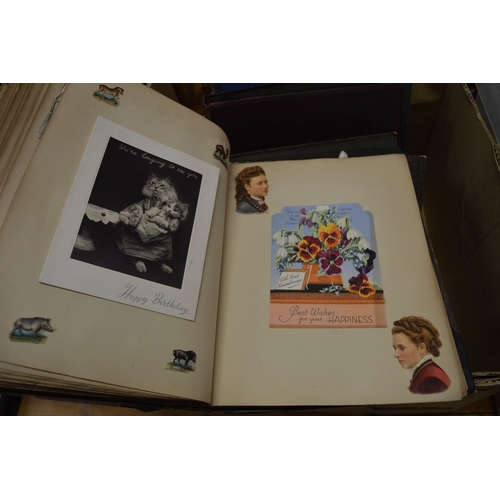 588 - Six Victorian and later scrap albums with contents.