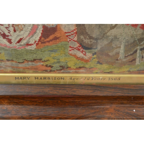 704 - A Victorian framed and glazed tapestry picture, the gilt slip signed Mary Harrison aged 12 years 186... 