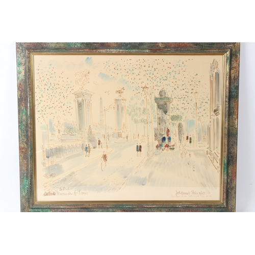 123 - FRENCH SCHOOL (20TH CENTURY)  Parisian street scene  colour print  56 x 71cm