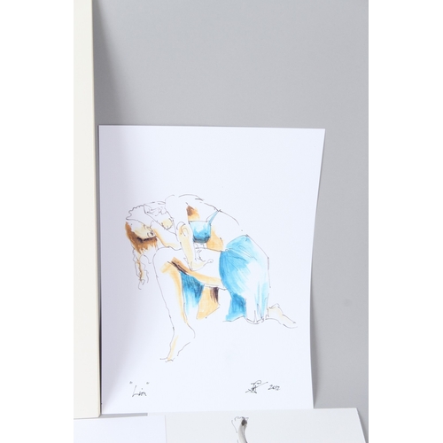 145 - JOHN SALKELD  'Lia'  ink and watercolour  signed and dated 2012  29.5 x 21cm  six others unsigned ex... 