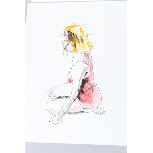145 - JOHN SALKELD  'Lia'  ink and watercolour  signed and dated 2012  29.5 x 21cm  six others unsigned ex... 