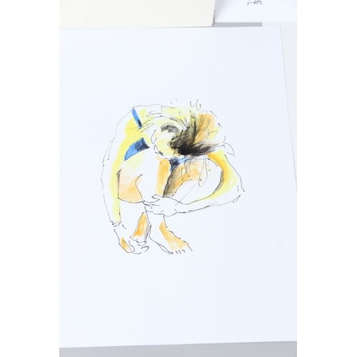 145 - JOHN SALKELD  'Lia'  ink and watercolour  signed and dated 2012  29.5 x 21cm  six others unsigned ex... 