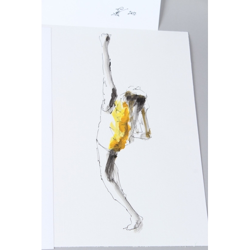 145 - JOHN SALKELD  'Lia'  ink and watercolour  signed and dated 2012  29.5 x 21cm  six others unsigned ex... 