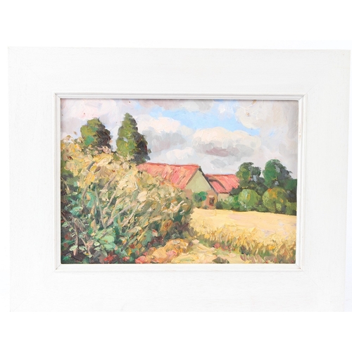 174 - BOB VIGG (1932-2001)  'The Hamlet of Lizant, Vienne, France'  oil on board  signed  23.5 x 33.5cm