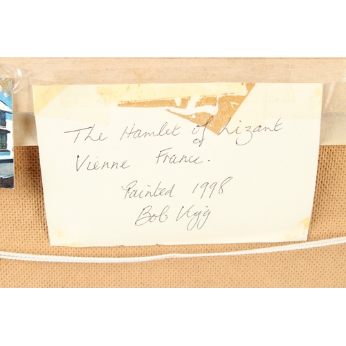 174 - BOB VIGG (1932-2001)  'The Hamlet of Lizant, Vienne, France'  oil on board  signed  23.5 x 33.5cm