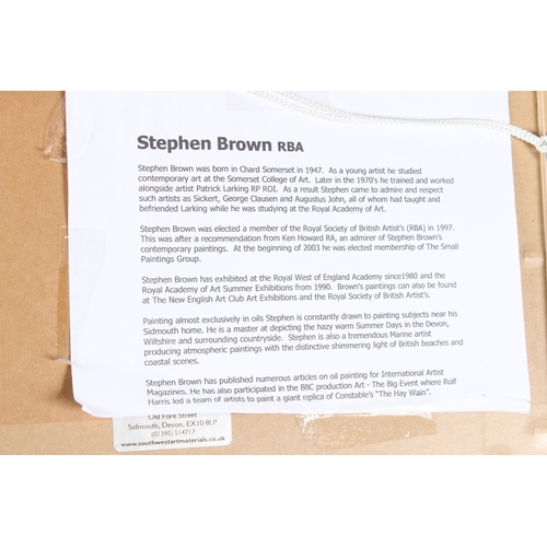 186 - STEPHEN BROWN (b.1947)  Cliff top view  signed with initails  11 x 23cm