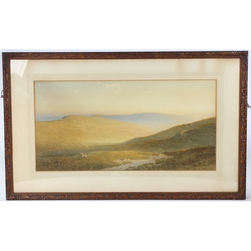 194 - HENRY GEORGE HINE (1811-1895)  'Downs near Lewes'  watercolour  signed and dated 1882  inscribed on ... 