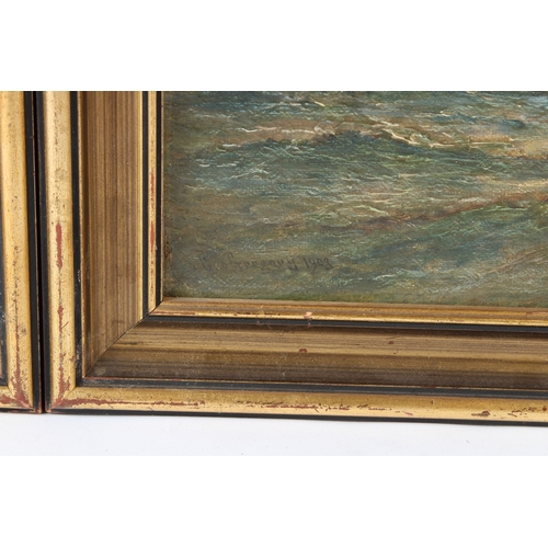 232 - GEORGE GREGORY (1849-1938)  Scenes of shipping at dusk  pair of oils on canvas  both signed and date... 