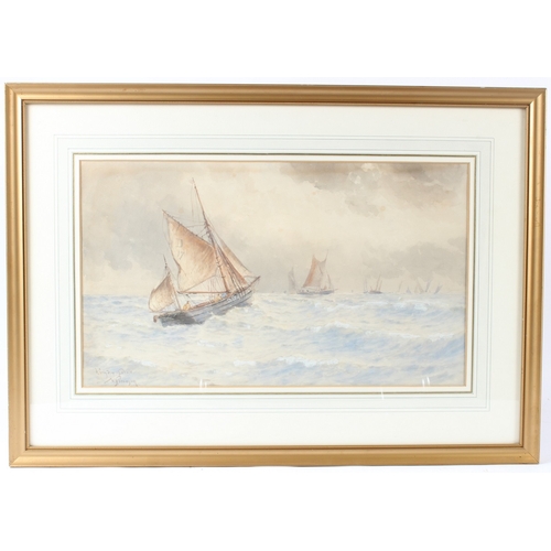 244 - WILLIAM HENRY PEARSON  'A Grey Day Off Dover'  watercolour  signed and inscribed  29 x 50cm