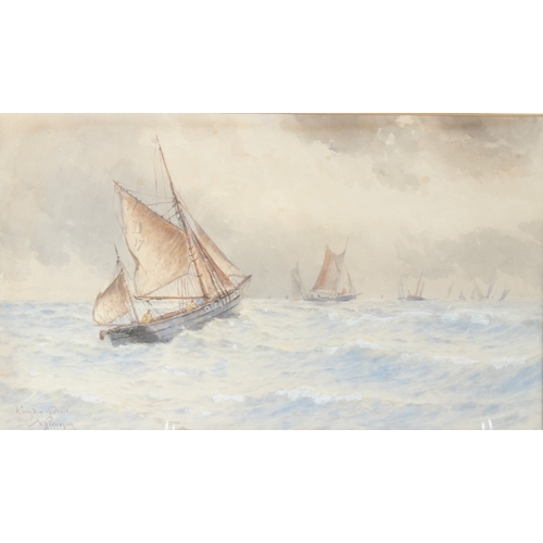 244 - WILLIAM HENRY PEARSON  'A Grey Day Off Dover'  watercolour  signed and inscribed  29 x 50cm