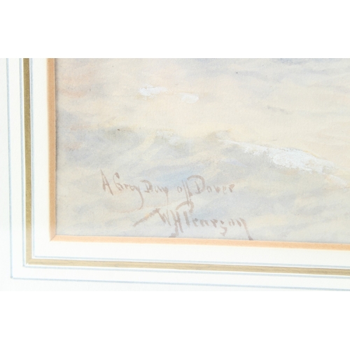 244 - WILLIAM HENRY PEARSON  'A Grey Day Off Dover'  watercolour  signed and inscribed  29 x 50cm