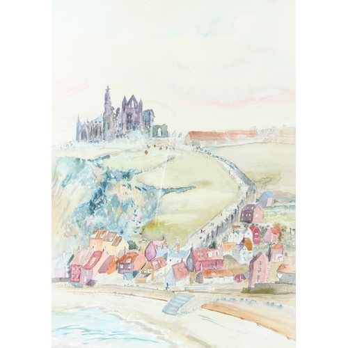 250 - AUDREY TOWEL  'Whitby'  watercolour  signed and label verso  54.5 x 38cm