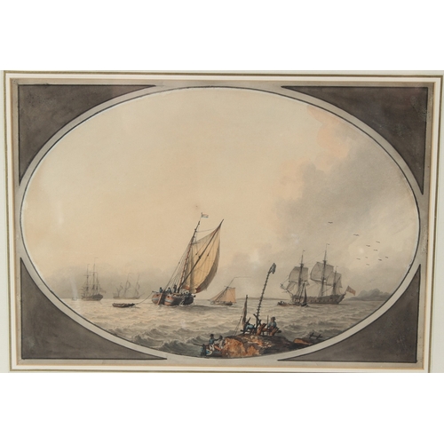 27 - SAMUEL ATKINS (c.1787-1808)  Maritime scene  watercolour  signed  24 x 34cm