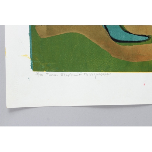 289 - BRUCE ONOBRAKPEYA (1932 NIGERIA)  'Three Elephant Masquerades'  serigraph / screenprint 13/70  signe... 