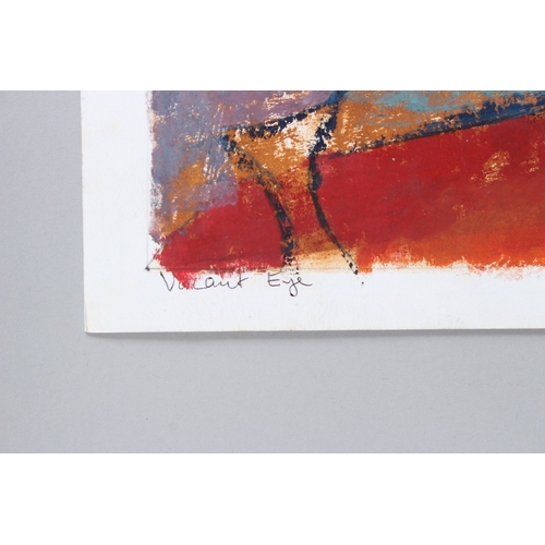 296 - MURAINA OYELAMI (b.1940)  'Vacant Eye'  oil on paper  signed, inscribed and dated 2004  unframed  59... 