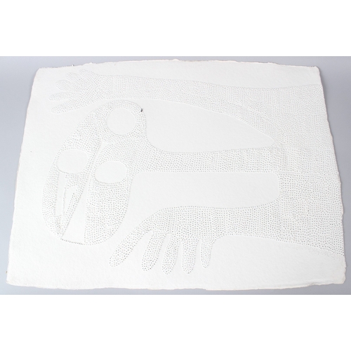 301 - VICTOR EHIKHAMENOR (1970)  Figure with outstretched arms  mixed media drawing  perforated hand made ... 