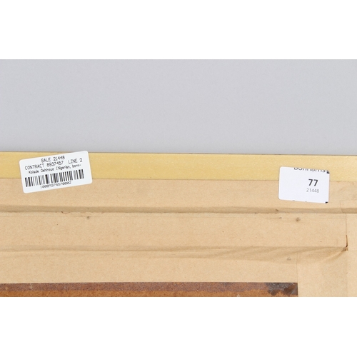 306 - KOLADE OSHINOWO (1948)  Mother and Child  oil on board (a/f)  signed  74.5 x 54.5cm