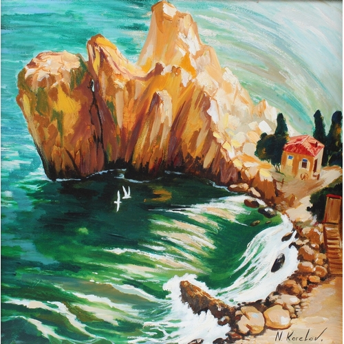 51 - NIKOLAI KORELOV  'Chekov's House'  oil on canvas  signed  44 x 44cm