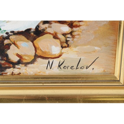 51 - NIKOLAI KORELOV  'Chekov's House'  oil on canvas  signed  44 x 44cm