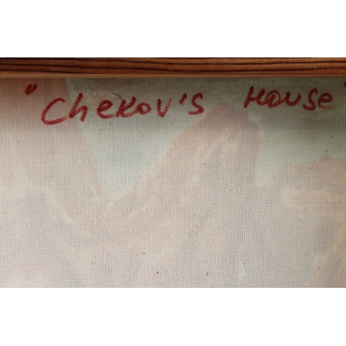 51 - NIKOLAI KORELOV  'Chekov's House'  oil on canvas  signed  44 x 44cm