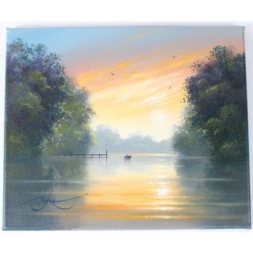 53 - BEN PAYNE  'River sunset study'  oil on canvas  signed with certificate  unframed  25.5 x 30.5cm