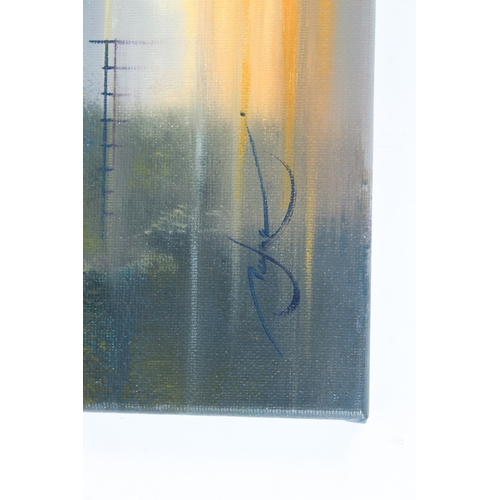 53 - BEN PAYNE  'River sunset study'  oil on canvas  signed with certificate  unframed  25.5 x 30.5cm