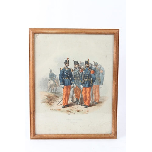 83 - CONTINENTAL MILITARY PRINTS  Small collection (a/f)  seven framed and seven unframed  various sizes ... 