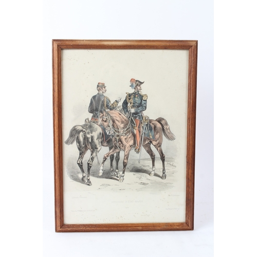 83 - CONTINENTAL MILITARY PRINTS  Small collection (a/f)  seven framed and seven unframed  various sizes ... 