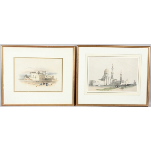 100 - AFTER DAVID ROBERTS (1796-1864)  Two Middle Eastern views,  coloured lithographs  24 x 35cm and 23 x... 