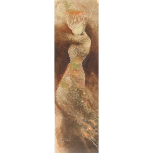 103 - CHARLOTTE ATKINSON (b.1973)  Dancing figures  pair of colour prints  signed in the print  64 x 18.5c... 