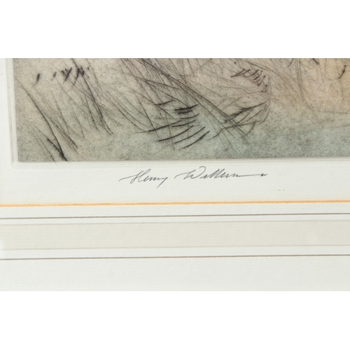 106 - HENRY WILKINSON  Spaniels putting up a pheasant  colour etching  signed and numbered 58/100 in penci... 