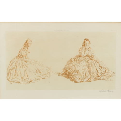 108 - SIR WILLIAM RUSSELL FLINT  'The Two Victorians'  sepia print  signed in pencil  Trade Guild blindsta... 