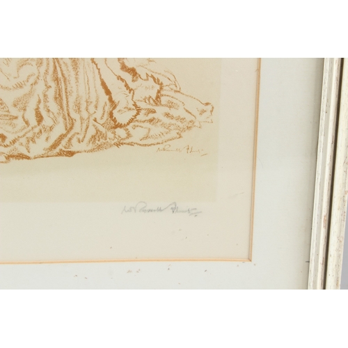 108 - SIR WILLIAM RUSSELL FLINT  'The Two Victorians'  sepia print  signed in pencil  Trade Guild blindsta... 